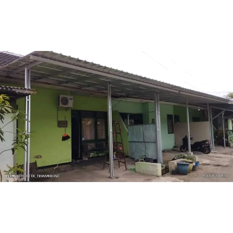 kanopi baja ringan single frame atap spandek murah malang
