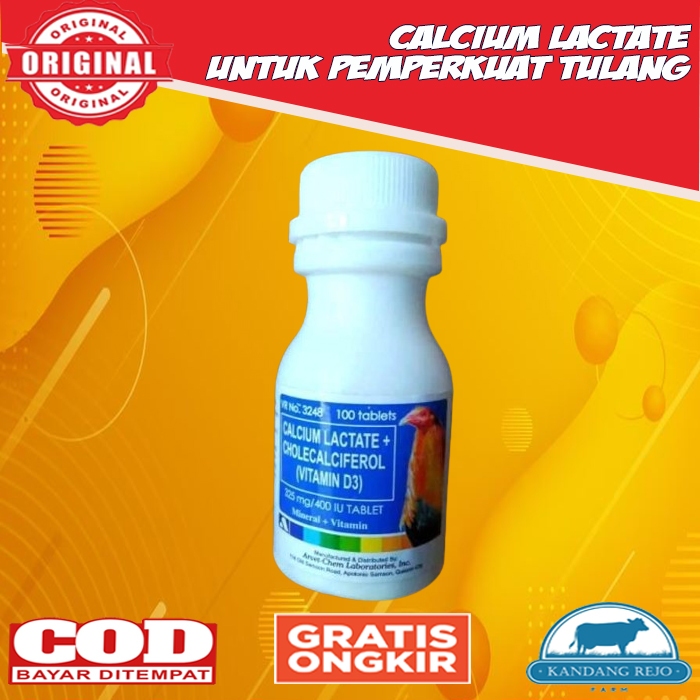 Calcium Lactate Filipina Vitamin Untuk Ayam Menguatkan Tulang Isi 100 Butir