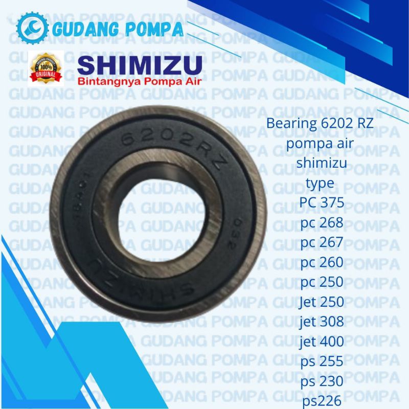 Bearing / Klaher / Laher 6202 Pompa Air Shimizu JetPump 226/230/250/260/268/375 Asli Original Ori