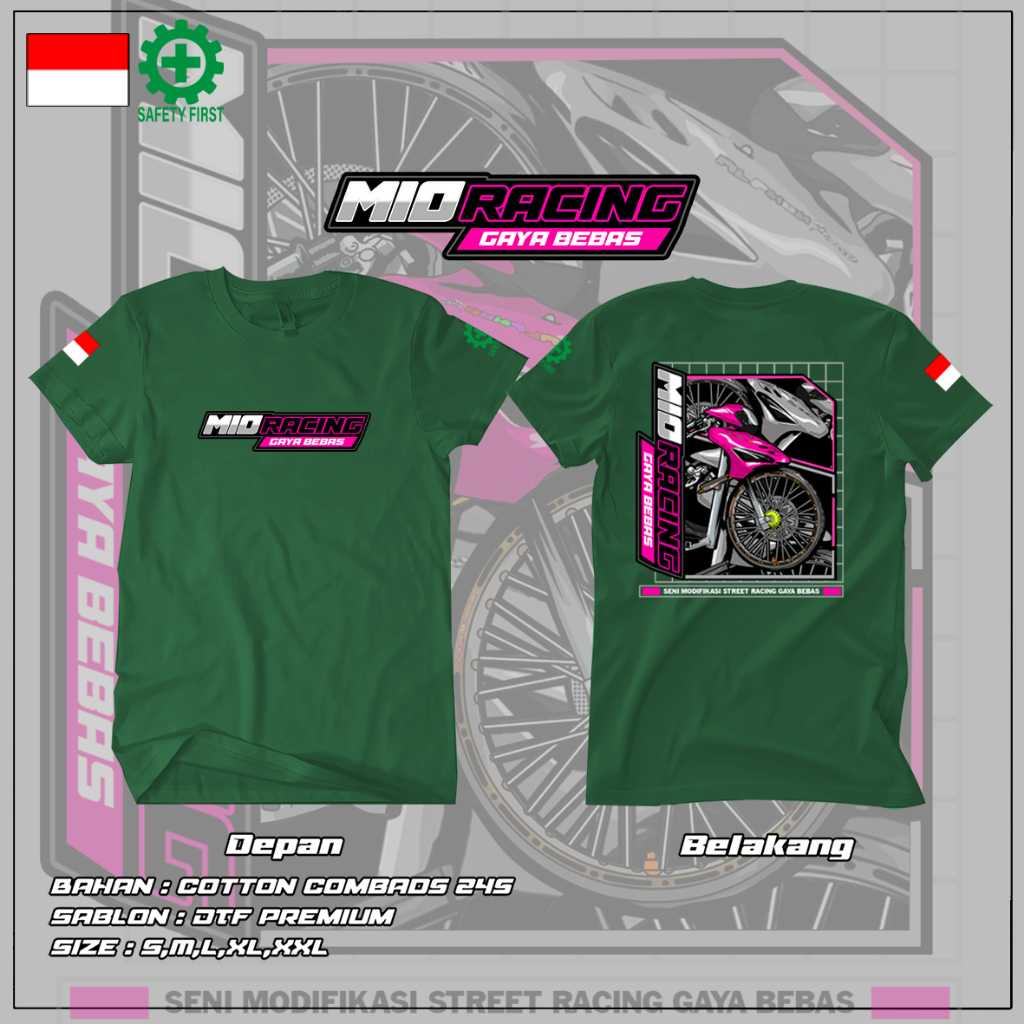 Baju Mantap Motif Yamaha Mio Racing - Mio Tshirt - Kaos MIO RACING GAYA BEBAS New 2024 - Kaos Mio Mo
