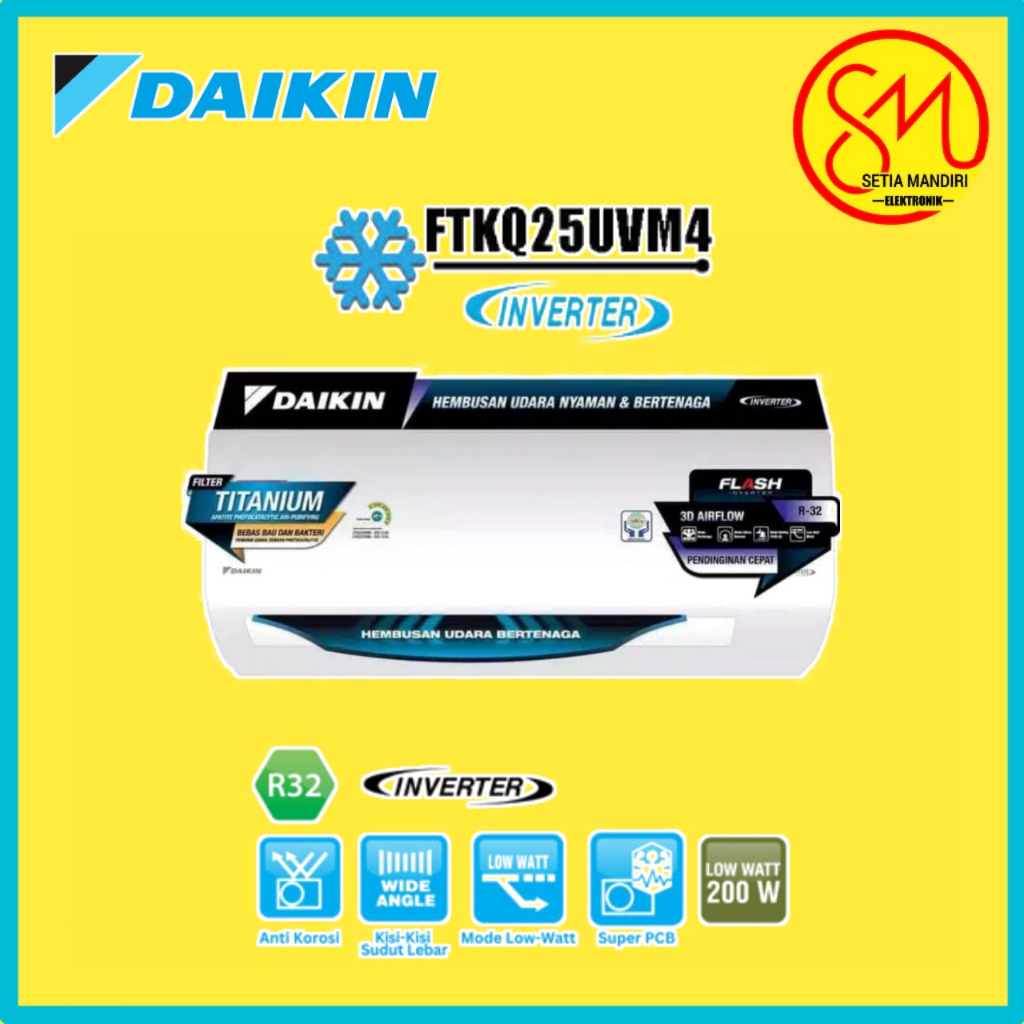 DAIKIN AC 1 PK INVERTER | FTKQ25UVM4 | 25UVM | FLASH INVERTER