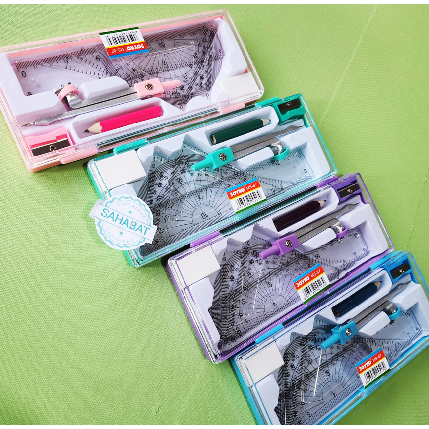 

1 SET JANGKA JOYKO MS-87 MATH SET JANGKA PENGGARIS, BUSUR DERAJAT, PENGGARIS SEGITIGA, RAUTAN PENSIL
