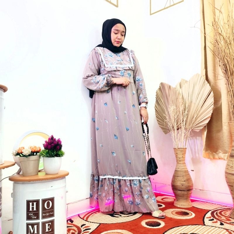 Gamis Wanita Cantik Ceruti Premium Fashion Muslim Dress Atasan Wanita