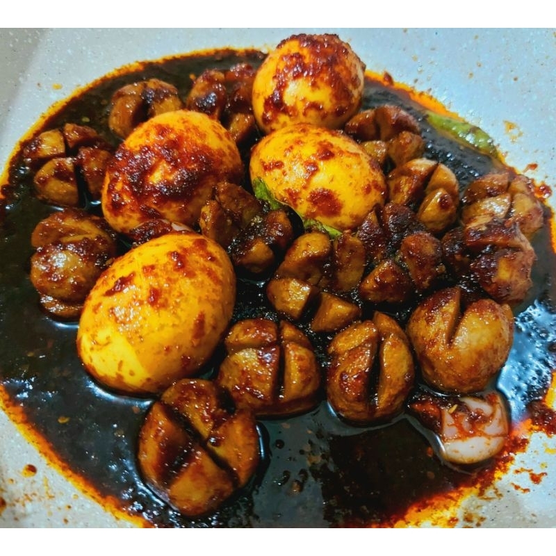 

Bakso + telor pedas manis