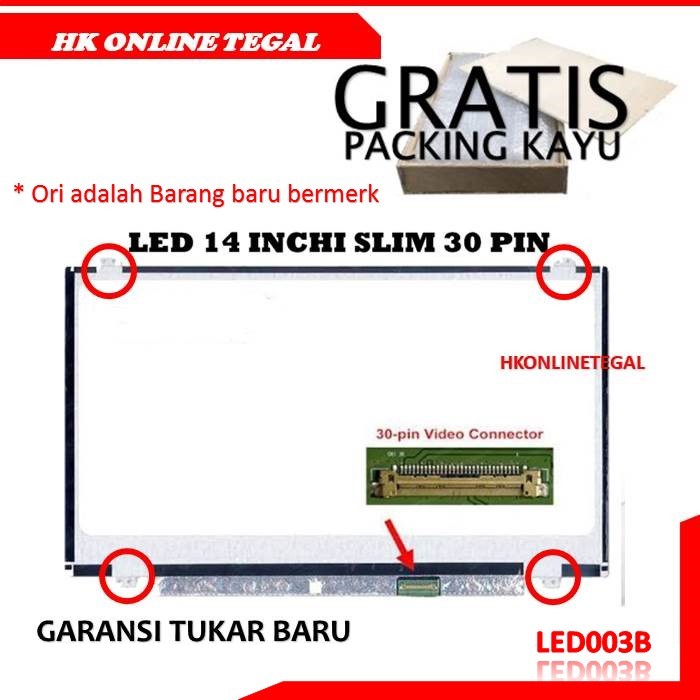 Layar LCD LED Laptop Toshiba 14 Inchi Slim 30 Pin Ori