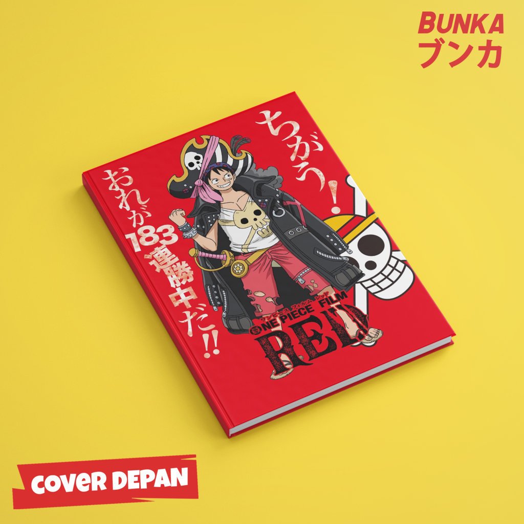 

Pocket Note Anime One Piece Red Sampul Hardcover ukuran A6 Gift Couple