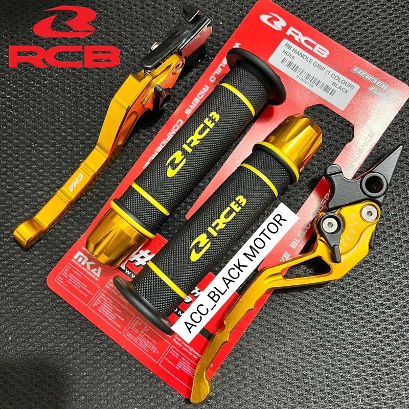 RCB Original Handgrip HG55 + Jalu Stang CNC + Handle Rem Stelan CNC / Nmax Aerox Lexi Freego Vario B