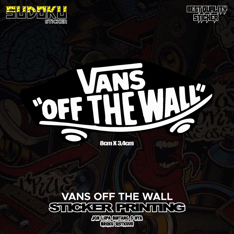 

STICKER STIKER PRINTING BRAND VANS “OFF THE WALL” VIRAL|STICKER KACA|STICKER HELM|STICKER CASH HP