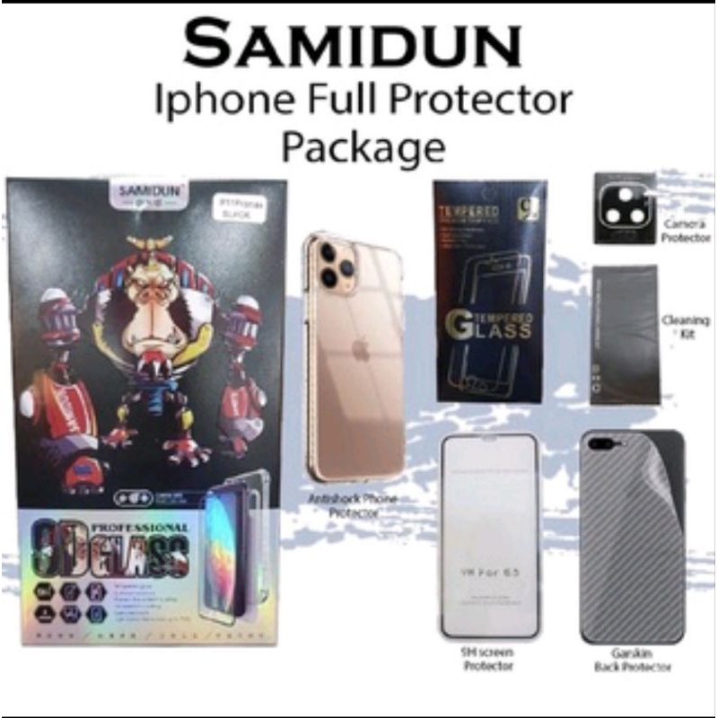 [ iPhone X / XS / XR / XS MAX ] SAMIDUN PROTECTOR FULL PACKAGE (Tempered Glass + Anti-Shock Case + G