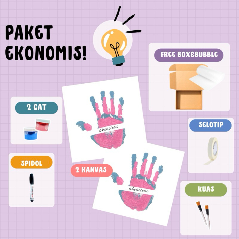 [FREE BOX&BUBBLE] DIY Hand Painting Kit | Set Kanvas Couple | kanvas cap tangan couple | PAINTING KI