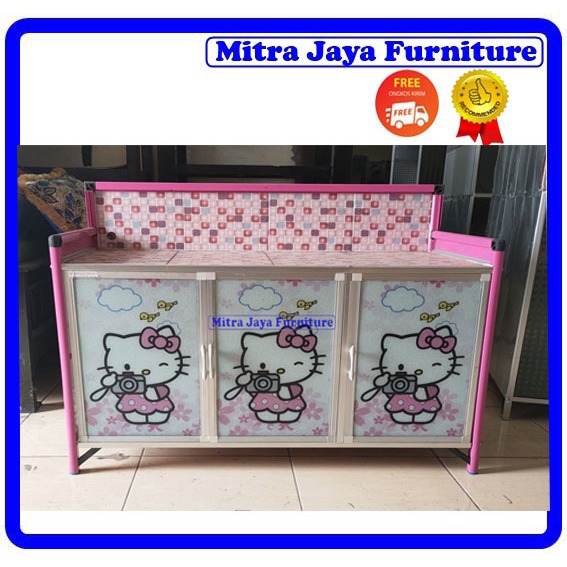 MEJA KOMPOR 3 PINTU ALUMUNIUM/RAK DAPUR