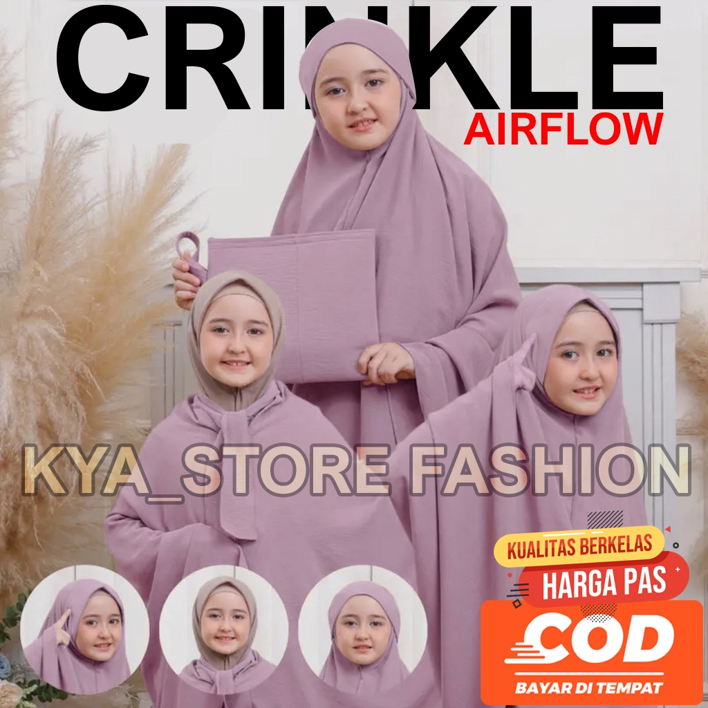 (KYA)-TERBARU 2024 Mukena bahan crinkle premium / mukenah anak / mukenah crinkle  / mukenah remaja /
