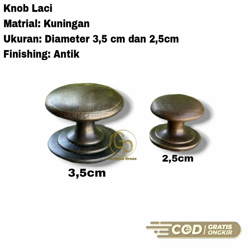 Knob Laci Handle Lemari Bahan Kuningan 1pcs