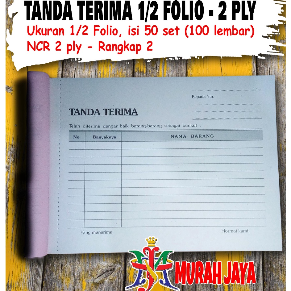 

Buruan Pesan BUKTI TANDA TERIMA BARANG LANDSCAPE 12 FOLIO 2 RANGKAP 2 PLY PUTIH MERAH