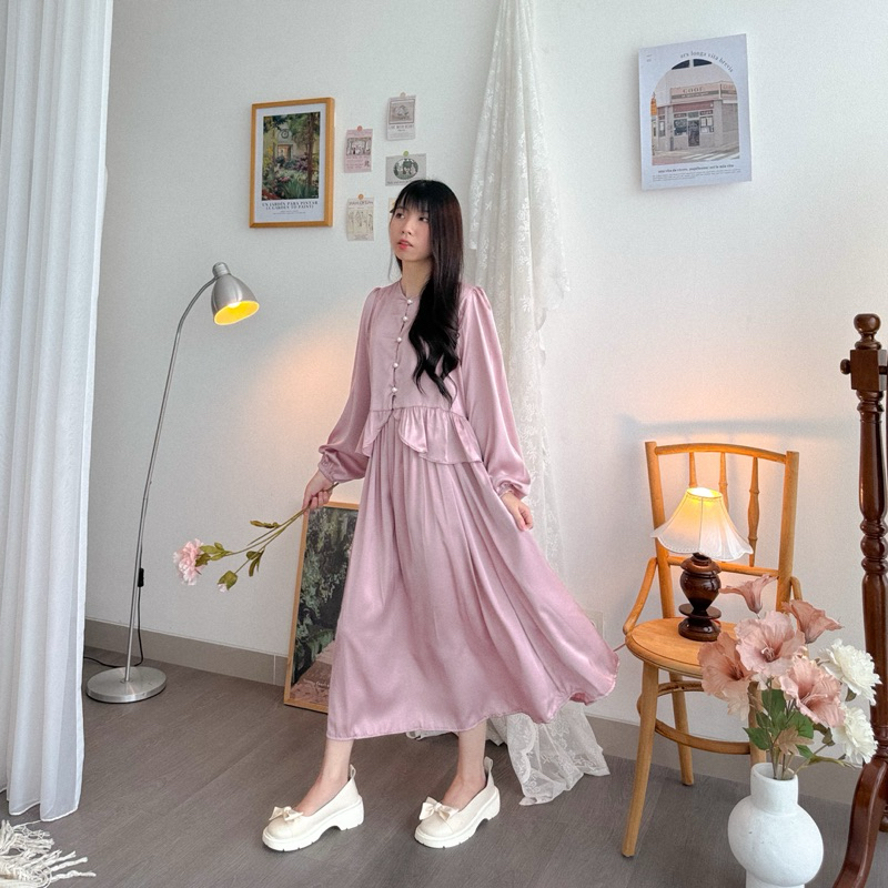 KANON - Maggie Set - Set blouse dan rok midi satin organik