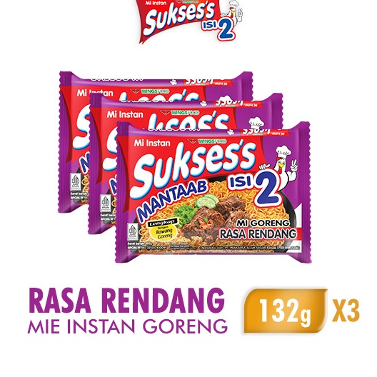 

88 Suksess Mie Instan Goreng Rendang Bag 132 gr x3