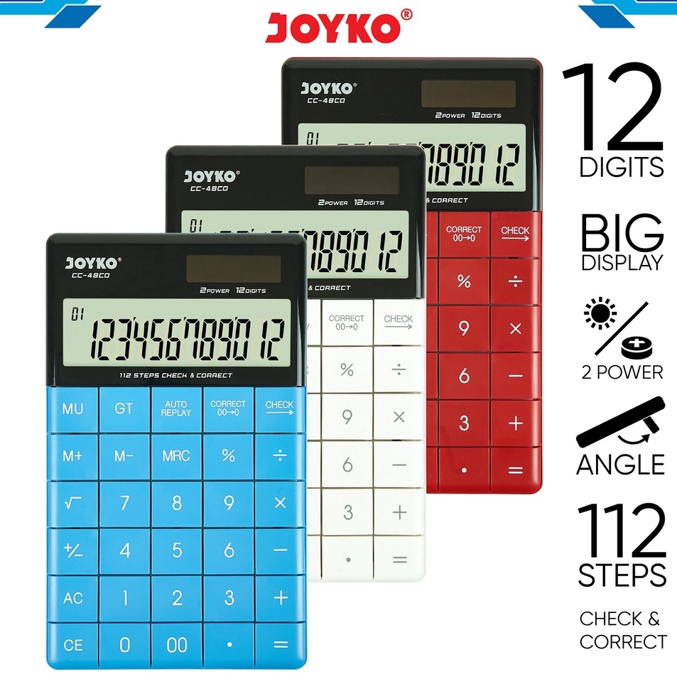 

Sedang Laris Calculator Kalkulator Joyko CC48CO 12 Digits Check Correct