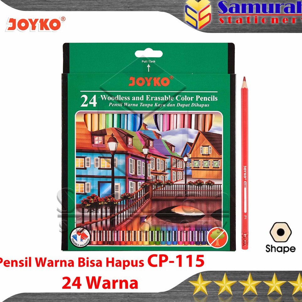 

Obral Harga Pensil Warna Joyko CP 115 24 Warna Panjang Bisa Hapus Color Pencil 24 Colours Erasable CP115