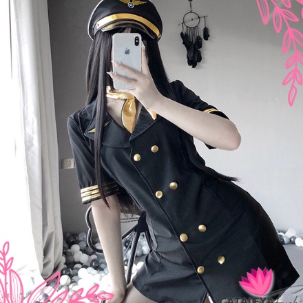 Terbaru 33 Cataleya Lingerie Costum Cosplay Pramugari Seksi 1312