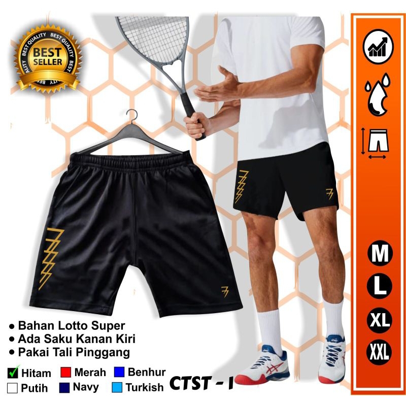 Celana Olahraga Pendek Pria Wanita Celana Pendek Unisex Size Jumbo M - XXL Saku Resleting