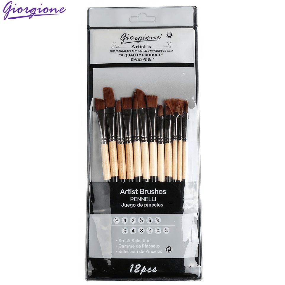 

KODE B87B Giorgione Kuas Lukis Paint Brush Set Nylon 12pcsSet V12PP