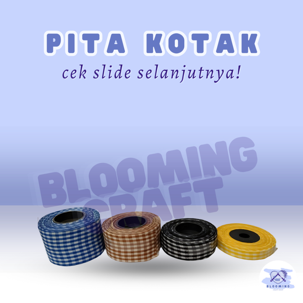 

Pita Kotak untuk Aksesoris Souvenir ukuran 1/2 inch & 1 inch