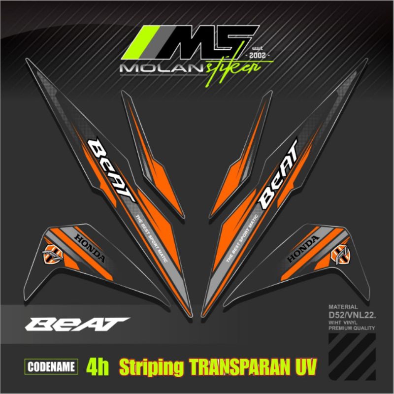 Decal Sticker Striping Variasi Transparan Uv Beat Esp 2017-2019 & Beat Street Transparan Uv Malaysia