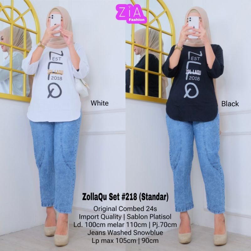 ZIA SET ZOLLAQU 218/SETELAN ATASAN COMBAD DAN CELANA JEANS WASH