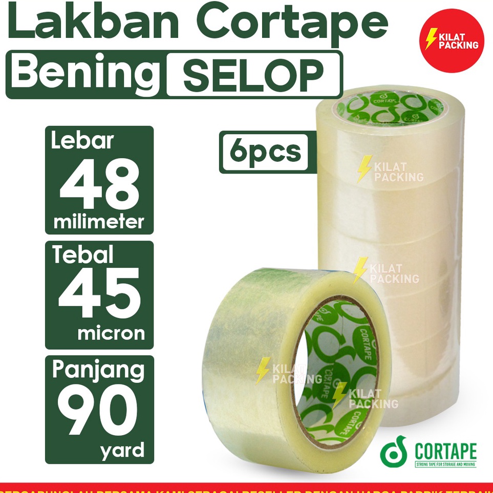 

Sedang Populer Lakban Cortape BENING 48 mm x 9 yard Murah Per Selop