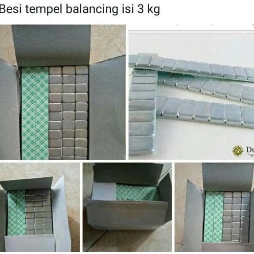 

New Sale Besi tempel balancing isi 5 pcs 3 kg Besi balancing besi timah tempel