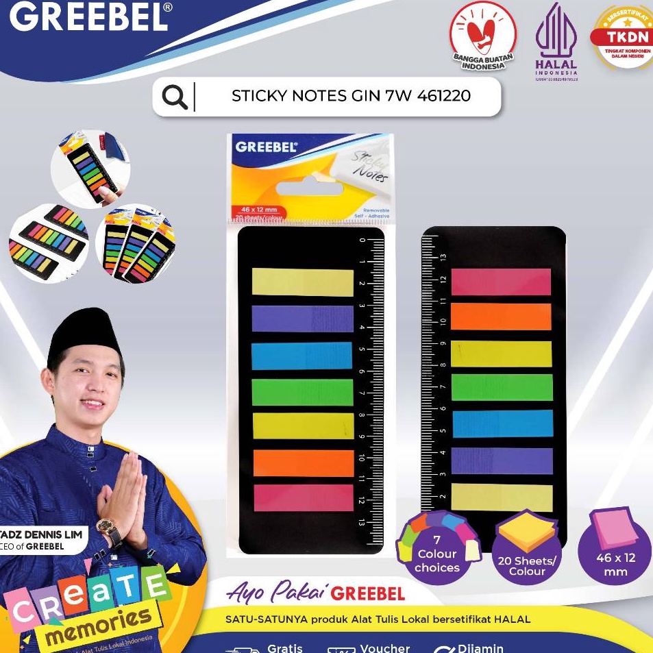 

Buruan Beli GREEBEL STICKY NOTES GIN 7W 46122 KOTAK Memo Pad NoteDIY PlannerKertas Bentuk Warna warni