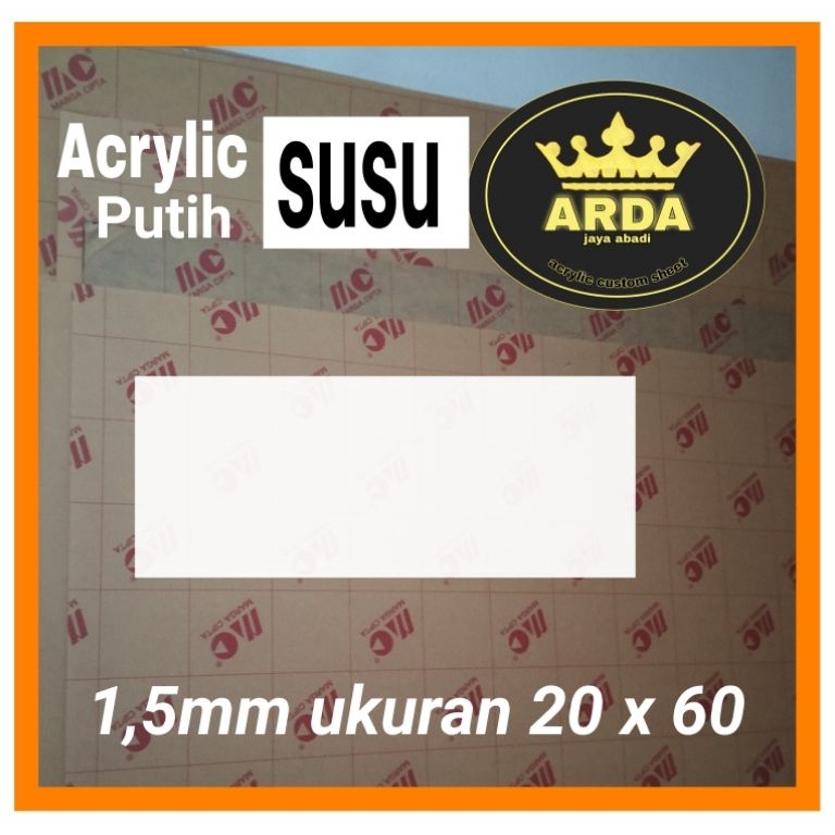 

KODE G96Q Akrilik 15mm putih susu 2 x 6 akrilik lembaran Acrylic white mika lembaran akrilik termurah ready stok