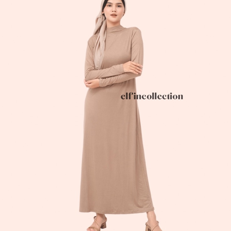 Terbaru MANSET GAMIS LONGSLEEVE  INNER DRESS LONGSLEEVE TURTLENECK BAHAN RAYON UNIQLO PREMIUM MATERN