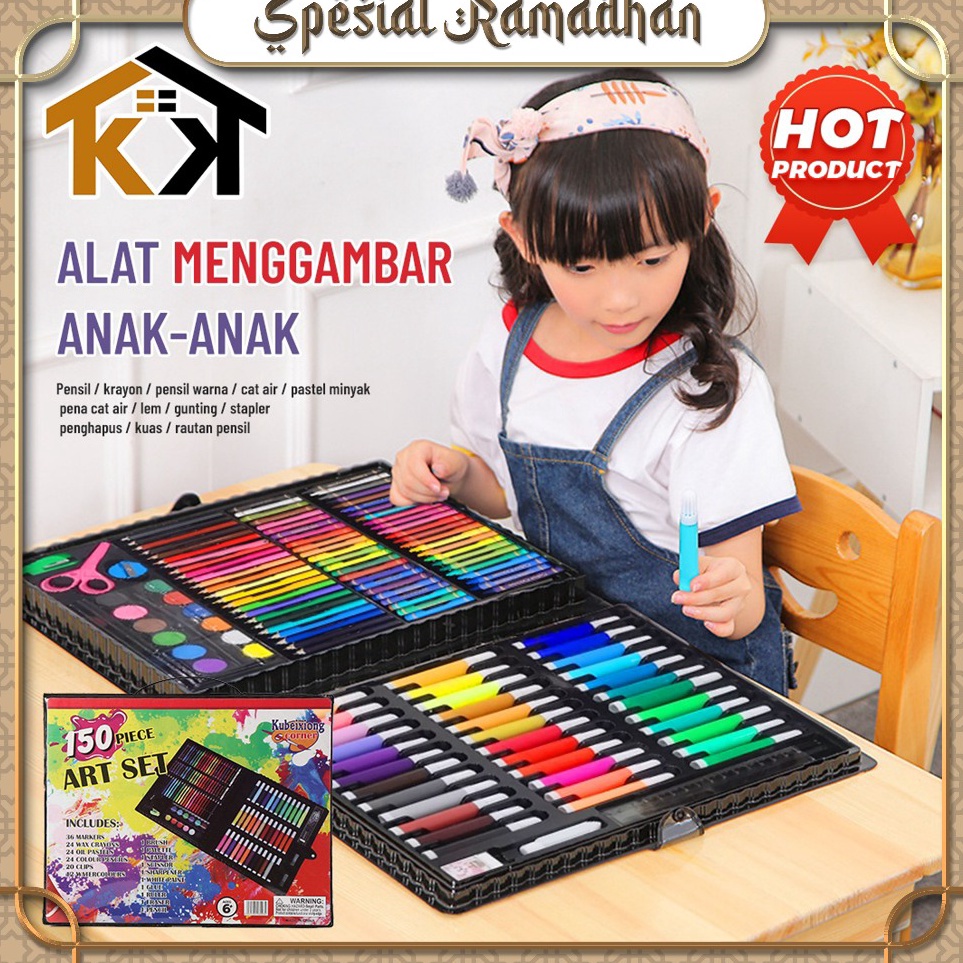 

SALE KK Alat Menggambar Pewarna Colouring Set 15 pcs Crayon set Macam Warna Cocok Menggambar Mewarnai