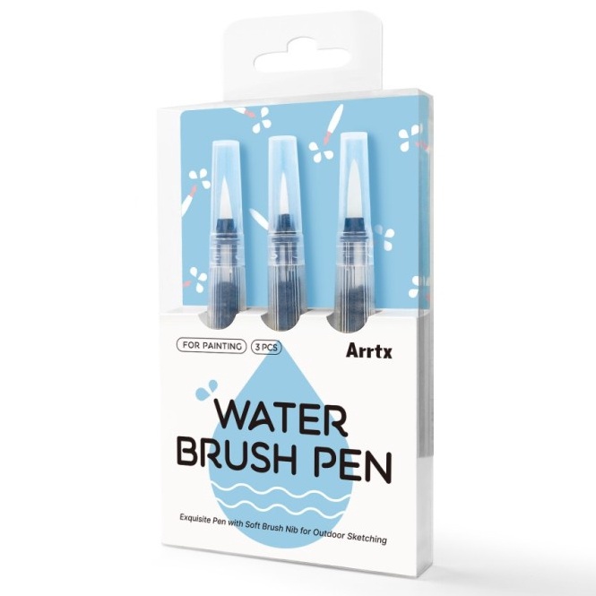 

KODE X2T4 ARRTX Water Brush Pen Set 3 Kuas Lukis Tabung Air isi 3 pcs