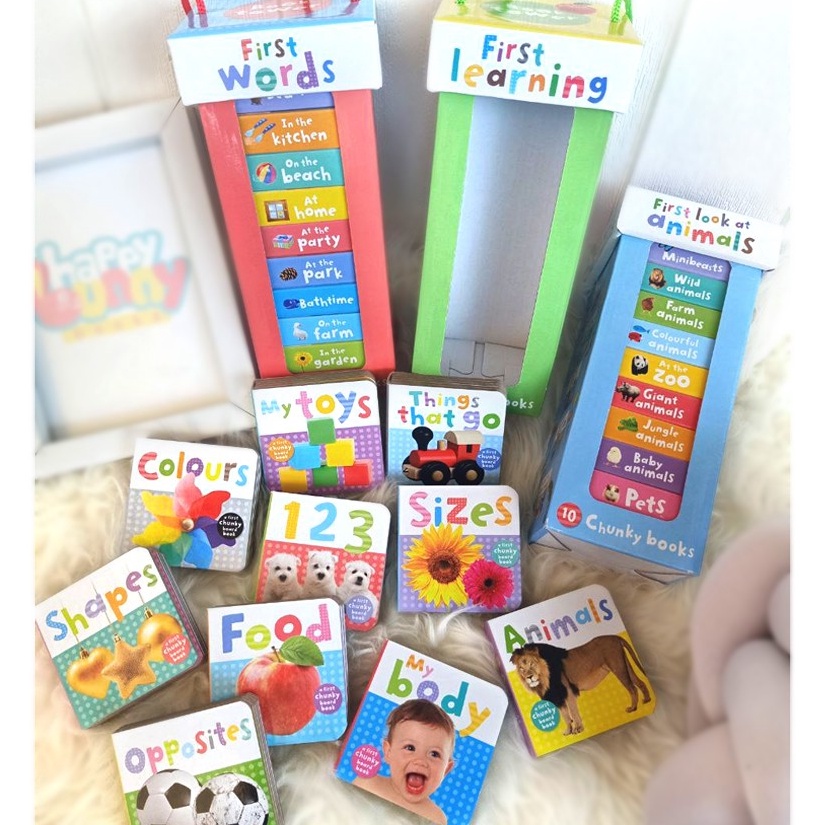 Super Luar Biasa  Tower Board Books Set FIRST LEARNING  ANIMALS  FIRST WORDS 1 box isi 1 board books
