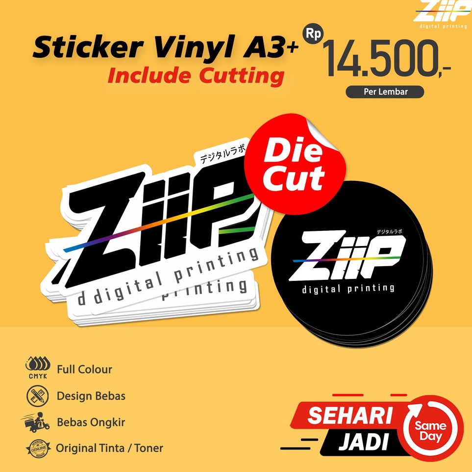 

Kejutan Baru Cetak Sticker Label Vinyl A3 Include DieCut