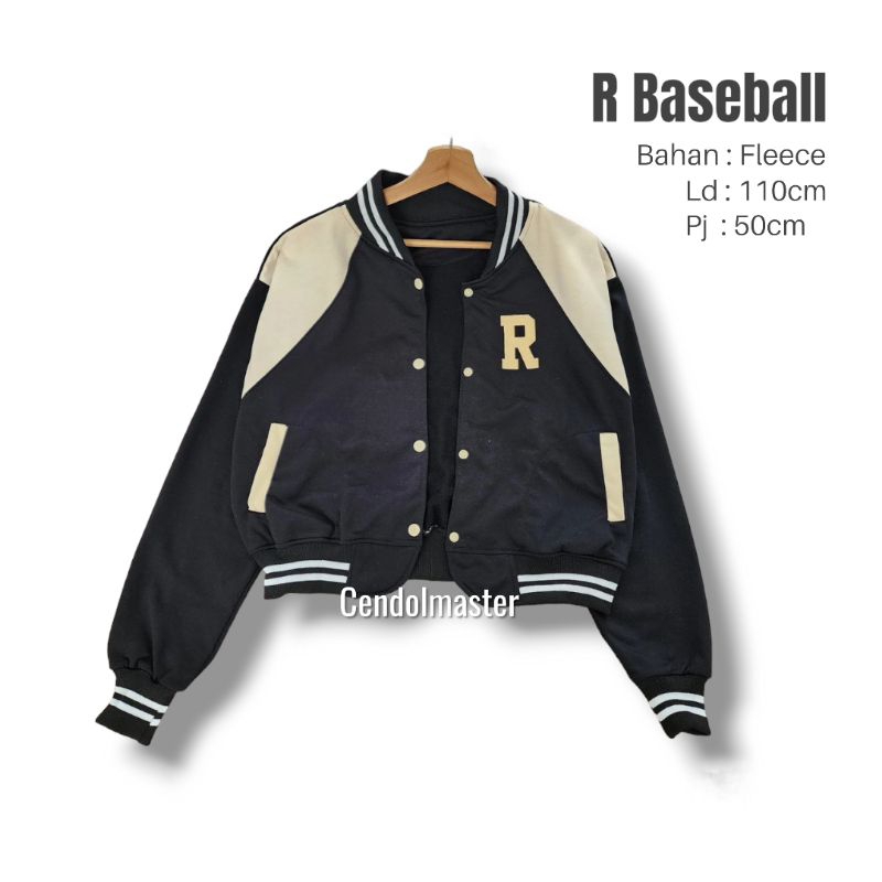 R Creamy Baseball / Jaket Baseball wanita / Baseball Croope
