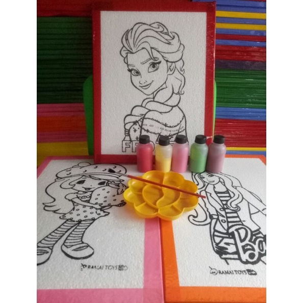 

KODE Y7O2 PAKET MEWARNAI 6 STEROFOAM KECIL CAT 6 WARNA 1 ml KUAS PALET UKURAN STEROFOAM 1 X 25 X 33 CM