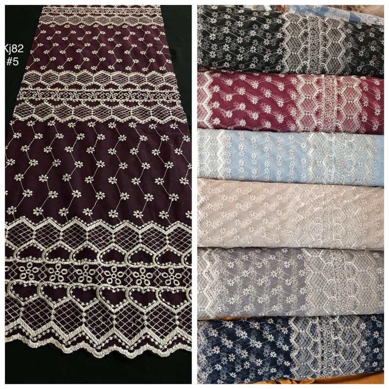 Kain Tile/Tulle Bordir Etnik Sumba [ Harga Persetengah Meter ]