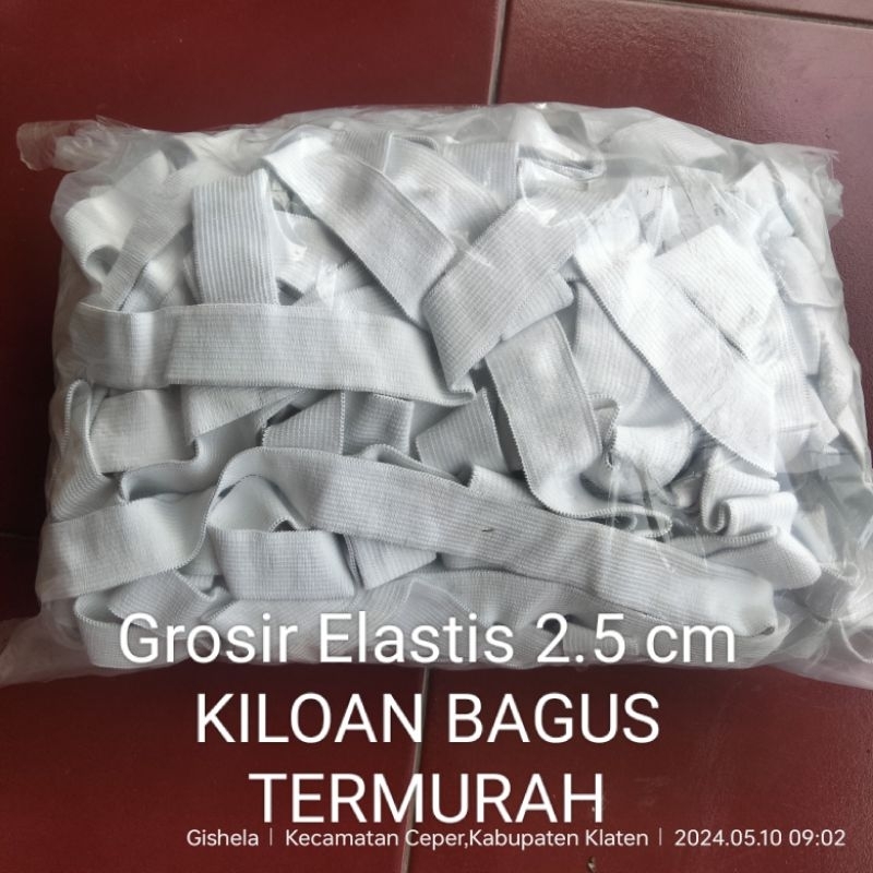 Grosir Karet elastis 2.5cm bagus, dijual perkilo