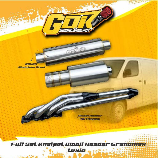 Full set Knalpot mobil Header Grandmax Luxio Resonator Pipa Monel Terbaik