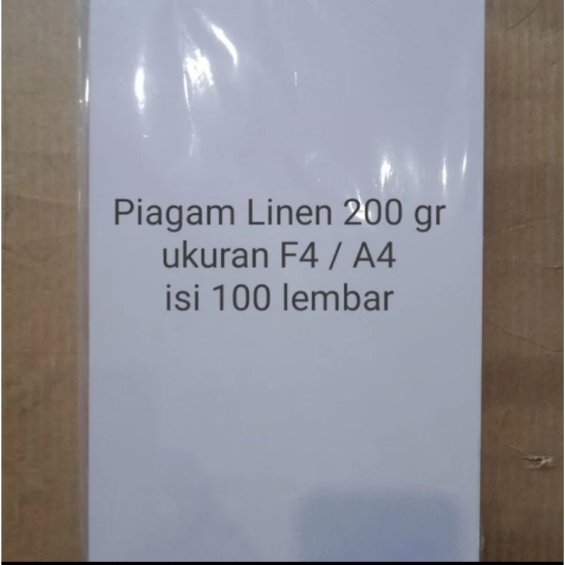 

(100 lbr) Kertas Print Piagam / Sertifikat Linen Putih A4 F4 Folio Fl