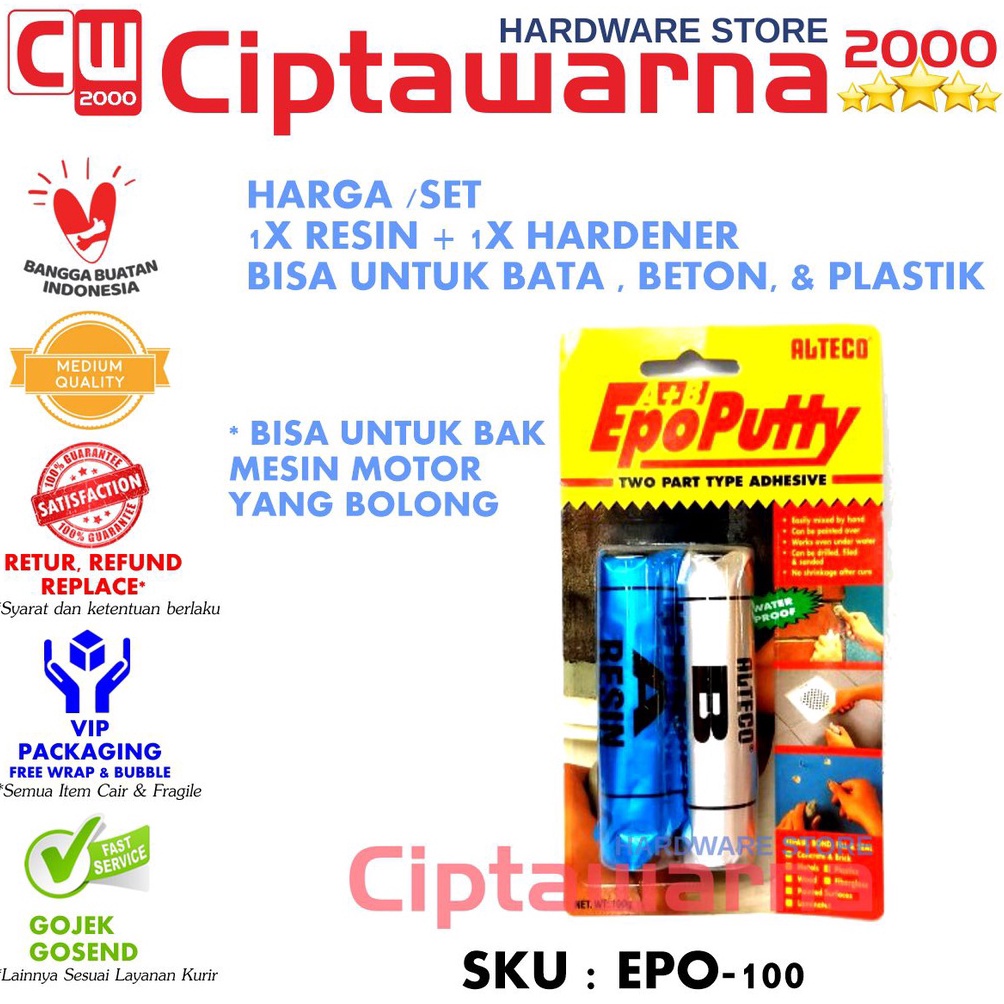 

KODE W2X9 Lem Epo Putty Alteco Epo Putty Lem porting 1 Gram