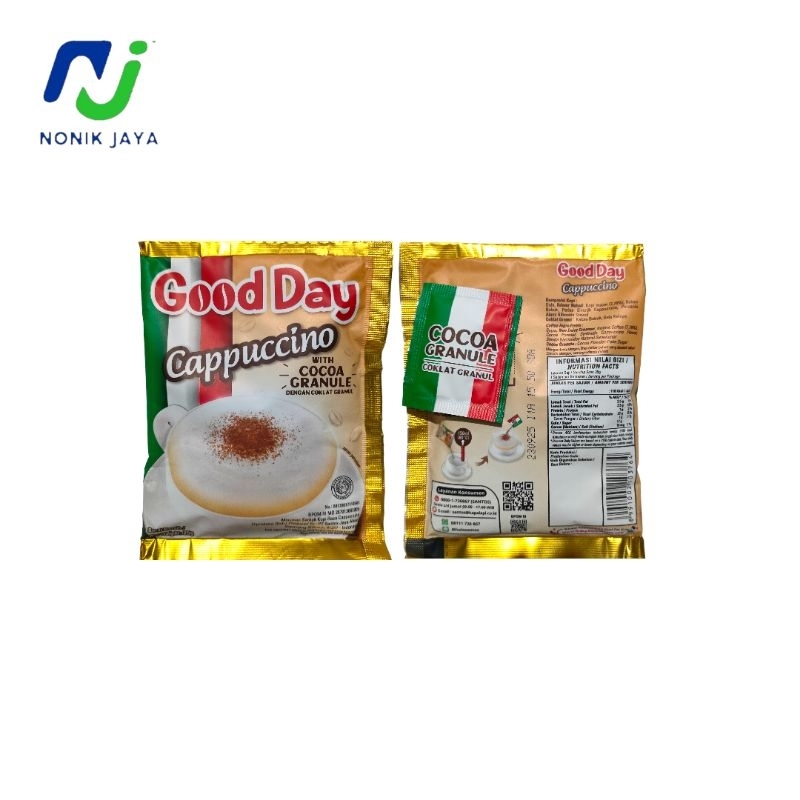 

Good Day Cappucino Renceng isi 10 pcs x 25 Gr ( 250 Gr )