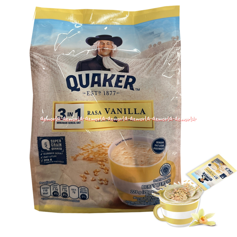 

Quaker 224gr Rasa Vanilla 3in1 Minuman Sereal Oat Super Grain Quakker Cereal Vanila