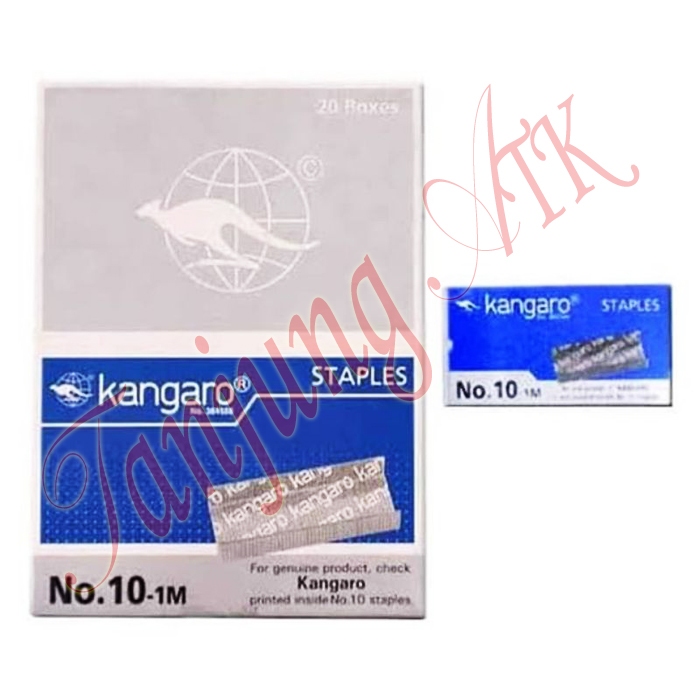 Isi Kelip Kangaro No. 10 / Isi Staples Kangaro No. 10 / Isi Hekter Kangaro No. 10 - PAK (isi 20 bh)