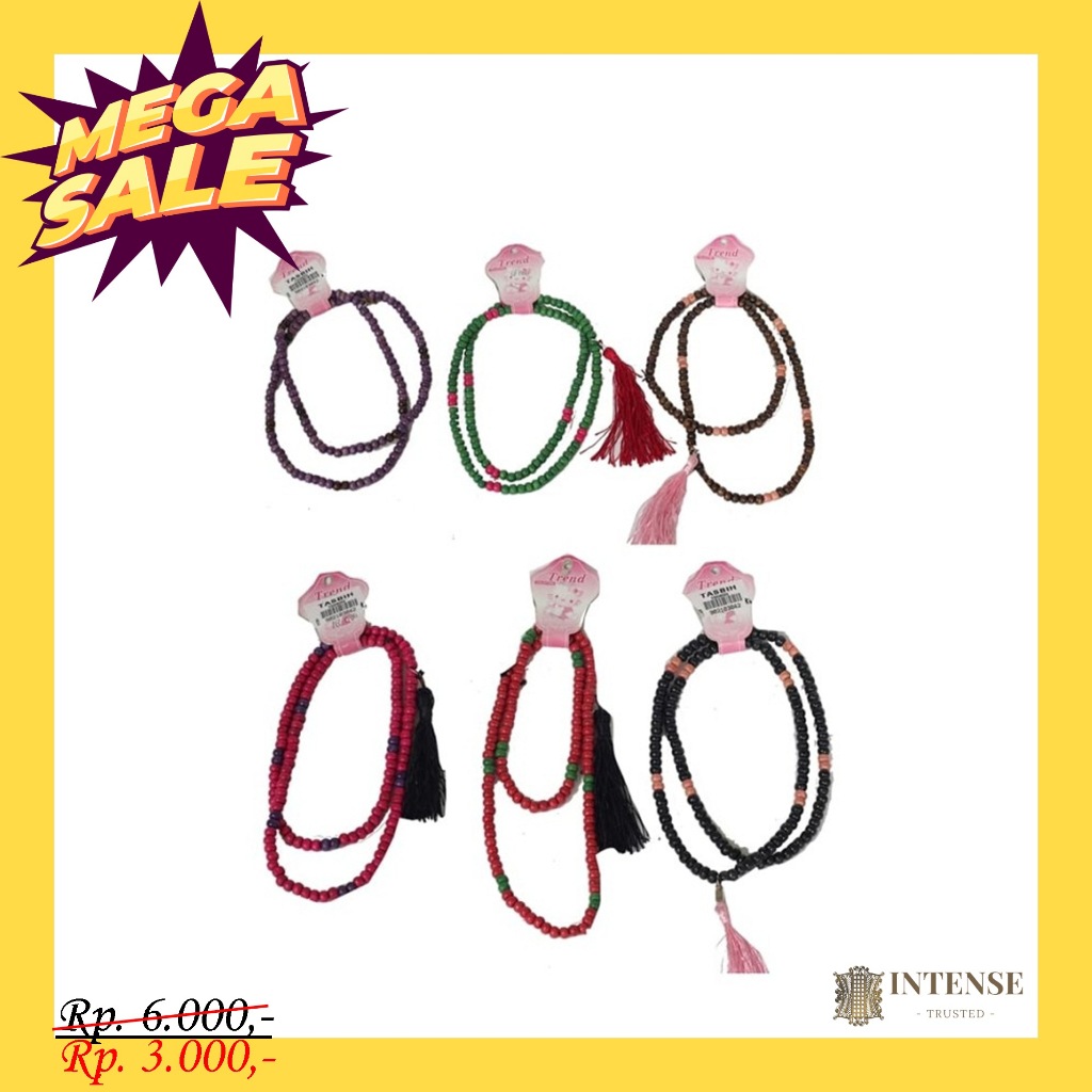 KALUNG TASBIH KAYU MANIK WARNA (902103042)