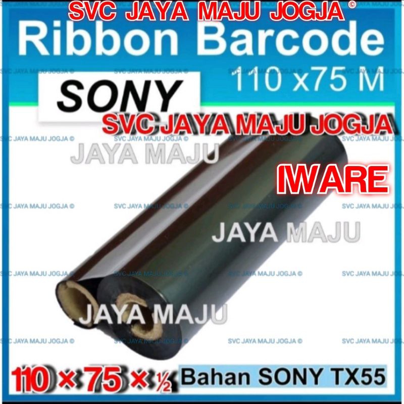 [ IWARE ]  TX55  110 MM  X  75 M  SONY  EXCELLENCE WAX - FACE OUT  ||  CORE  ½" - DOUBLE CORE COAK  