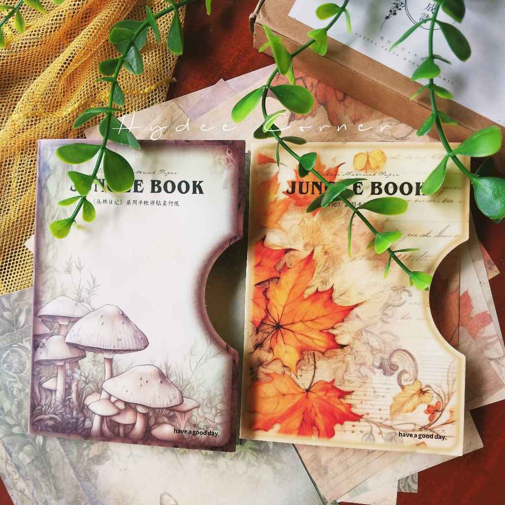 

5 lembar Deco paper forest edition / Autumn leaves mushroom art paper